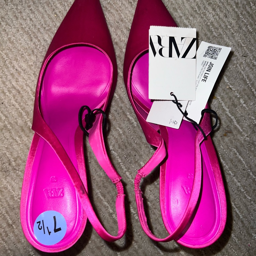 Zara Fuchsia Slingback Heels